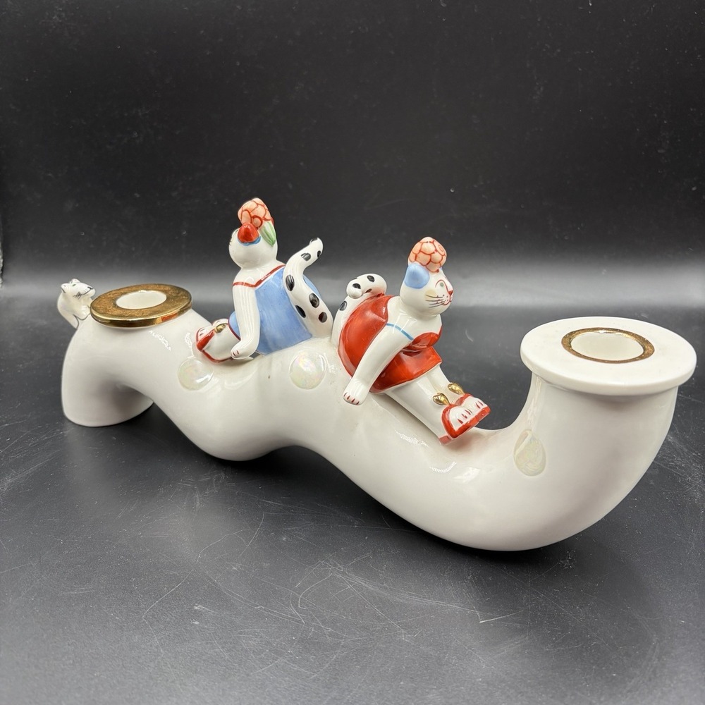 Vtg Villeroy & Boch Benedikt‎ Functional World Cat Candle Holder Candelabra Rare